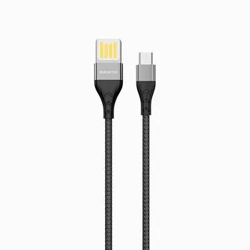 Кабель USB 2.0(Am)-Micro USB 2.0(Bm), 2.4A, 1м, черный Borofone Tasteful BU11 (12301)