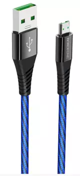 Кабель USB 2.0(Am)-Micro USB 2.0(Bm), 4A, 1м, черный Borofone Craft BU13 (BU13 )