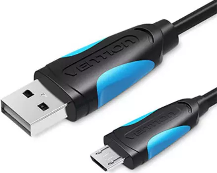 Кабель USB 2.0(Am)-Micro USB 2.0(Bm), экранированный, 2м, черный Vention (VAS-A04-B200)