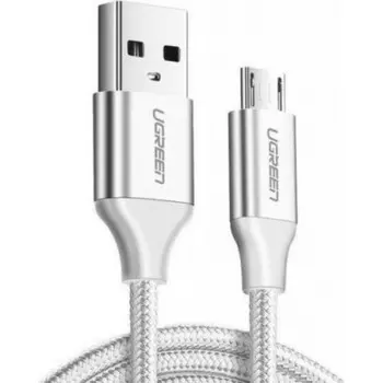 Кабель USB-Micro USB, быстрая зарядка, 2A 1 м, серебристый UGREEN US290 (60151)