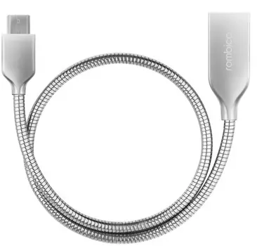 Кабель USB 2.0(Am)-Micro USB 2.0(Bm), OTG, 30см, стальной Rombica Digital AS-10M (CB-AS10M)