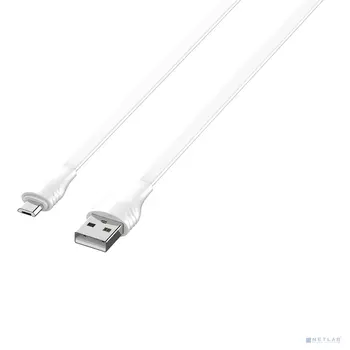 Кабель USB-Micro USB, плоский, 2.1A, 2м, белый LDNIO LS552 (LD_C3830)