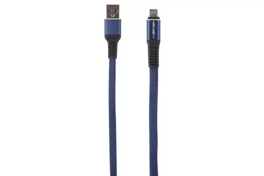 Кабель USB-Micro USB, плоский, 2A 1 м, синий Red Line (4680419064655)