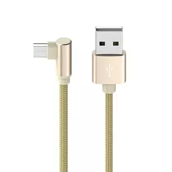 Кабель USB 2.0(Am)-Micro USB 2.0(Bm), угловой, 2.4A, 1м, золотистый Borofone Express BX26