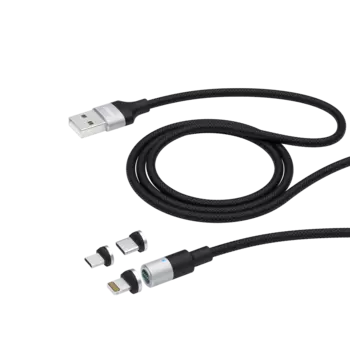 Кабель USB 2.0(Am)-Micro USB 2.0(BM)/USB 2.0 Type-C(M)/Lightning 8-pin(M), 2.4A быстрая зарядка, 1.2м, черный Deppa 015-001 (72282)
