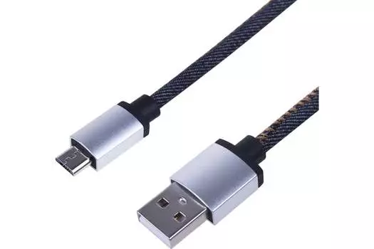 Кабель USB 2.0(Am)-micro USB (m), 2.4А, 1 м, синий, REXANT (18-4242)