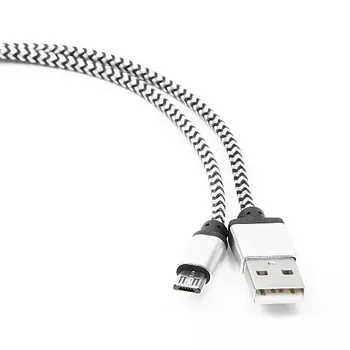 Кабель USB/microUSB 5P, 1m, серебристый, Cablexpert (CC-mUSB2sr1m)