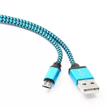 Кабель USB/microUSB 5P, 1m, синий, Cablexpert (CC-mUSB2bl1m)