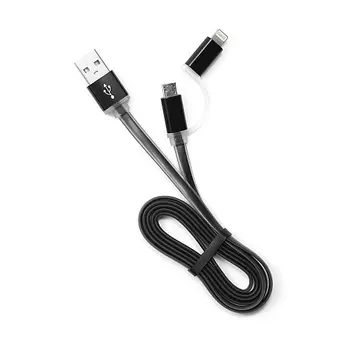 Кабель USB 2.0(AM)/microUSB 2.0(BM) 5P/Lightning, 1m, черный, Cablexpert (CC-mAPUSB2bk1m)