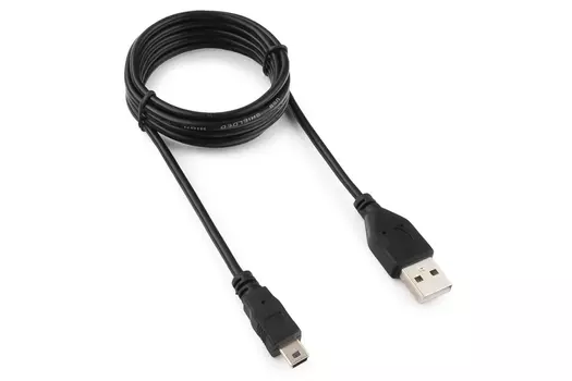 Кабель USB 2.0 AM-miniBM 5P, Гарнизон, 1.8m, черный (GCC-USB2-AM5P-1.8M)