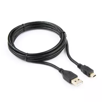 Кабель USB 2.0(AM)-miniUSB 2.0(BM) 5P, Cablexpert, 1.8m, черный, экранированный (CCP-USB2-AM5P-6)