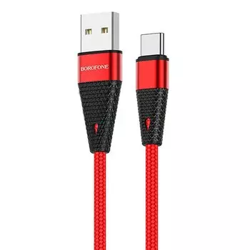 Кабель USB 2.0(Am)-Type-C, 2.4A, 1.2м, красный Borofone Pineapple BU10 (11007)