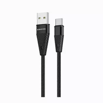 Кабель USB 2.0(Am)-Type-C, 3A, 1.2м, черный Borofone Pineapple BU10 (10994)