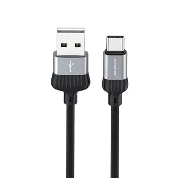 Кабель USB-Type-C, 3A, 1м, серый Borofone Dignity BX28