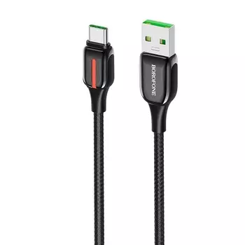 Кабель USB 2.0(Am)-Type-C, 5A, 1.2м, черный Borofone Heroic BU14 (17351)