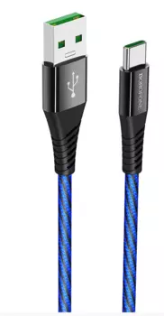 Кабель USB 2.0(Am)-Type-C, 5A, 1м, черный Borofone Craft BU13 (16934)