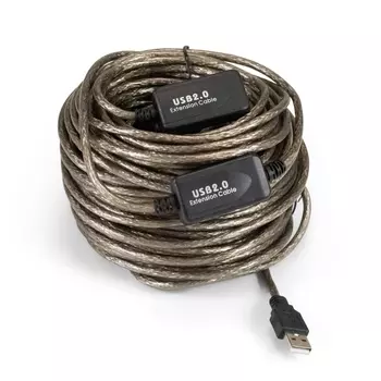 Кабель-удлинитель USB(Am)-USB(Af), 25 м, серебристый, Exegate EX-UAE-AMAF-25.0 (EX294769RUS)