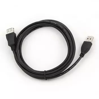 Кабель-удлинитель USB(Am)-USB(Af), экранированный, 1.8 м, черный, Cablexpert (CCP-USB2-AMAF-6)