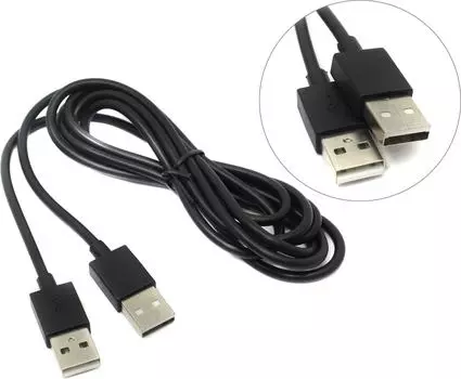 Кабель USB(Am)-USB(Am), 1.8 м, черный, Exegate (EX284930RUS)