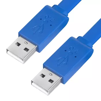 Кабель USB 2.0(Am)-USB 2.0(Am), плоский, 1м, синий Greenconnect GCR-AM4 (GCR-UM4MF-BD-1.0m)