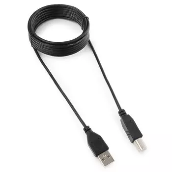 Кабель USB(Am)-USB(Bm), 3 м, черный, Гарнизон (GCC-USB2-AMBM-3M)
