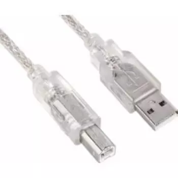 Кабель USB(Am)-USB(Bm), экранированный, 3 м, прозрачный, Ningbo (846864)