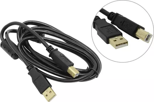 Кабель USB(Am)-USB(Bm), ферритовый фильтр, 1.8 м, черный, Defender Pro (USB04-06PRO 87430)