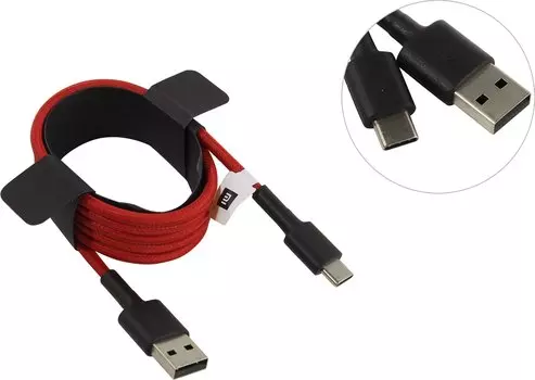 Кабель USB-USB Type-C, 1м, красный/черный Xiaomi Mi Type-C Braided Cable (SJX10ZM/SJV4110GL)