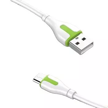 Кабель USB-USB Type-C, 2.1A, 1м, белый/зеленый LDNIO LS571 (LD_C3814)