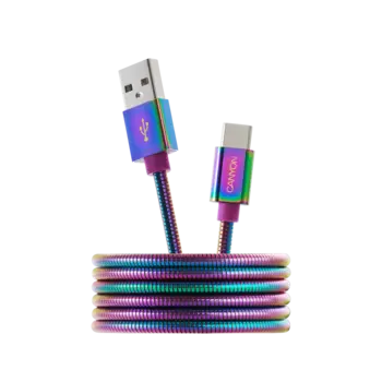 Кабель USB 2.0(Am)-USB 2.0 Type-C(m), 2A быстрая зарядка, 1.2м, градиент Canyon UC-7 (CNS-USBC7RW)