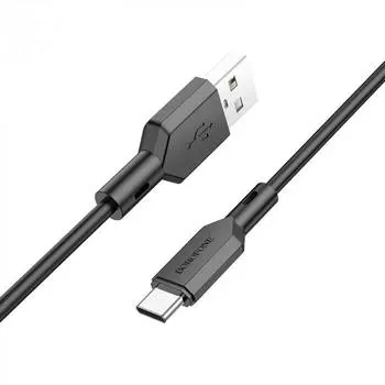 Кабель USB-USB Type-C, 3A, 1 м, черный, Borofone BX70 (6974443384505)