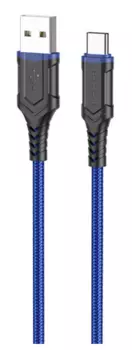Кабель USB-USB Type-C, 3A, 1м, синий Borofone BX67 (6974443383423)