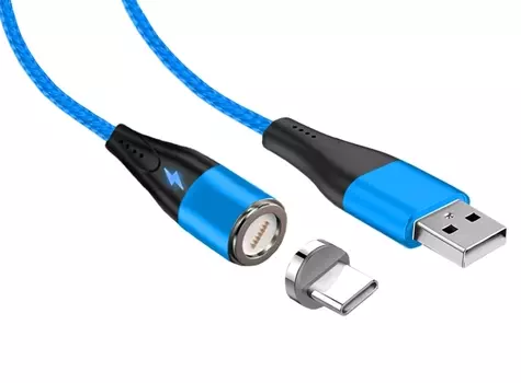 Кабель USB 2.0(Am)-USB 2.0 Type-C(m), 3A быстрая зарядка, 2м, синий Jet.A (JA-DC38 2m Blue)