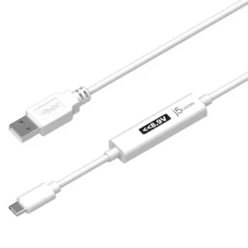 Кабель USB 2.0(Am)-USB 2.0 Type-C(m), 3A Quick Charge, 1.2м, OLED дисплей, белый j5create (JUCP13)
