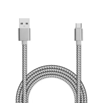 Кабель USB 2.0(Am)-USB 2.0 Type-C(m), 3A Quick Charge, 2м, серебристый Jet.A JA-DC32 (JA-DC32 2m Silver)