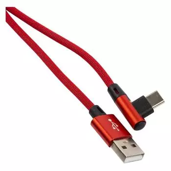 Кабель USB-USB Type-C, угловой, 1 м, красный Red Line (4640171415300)