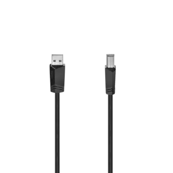 Кабель USB 2.0(Am)-USB 2.0(Bm), экранированный, 500мА 5м, черный Hama H-200604 (00200604)