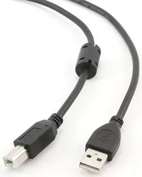 Кабель USB 2.0(Am)-USB 2.0(Bm), ферритовый фильтр, 1 м, черный, Fillum| (FL-CPro-U2-AM-BM-F1-1M)