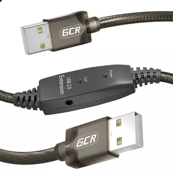 Кабель USB(Am)-USB(Am), экранированный, 15 м, черный, Greenconnect GCR-AMa5 (GCR-53789)