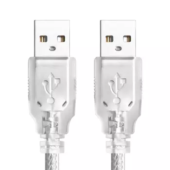 Кабель USB 2.0(Am)-USB 2.0(Am), экранированный, 1м, прозрачный Greenconnect GCR-AM3 (GCR-UM3M-BB2S-1.0m)