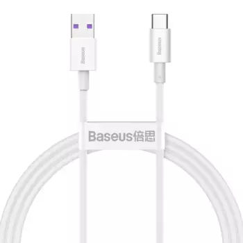 Кабель USB-USB Type-C, быстрая зарядка, 6A, 2 м, белый, Baseus Superior Series (CATYS-A02)