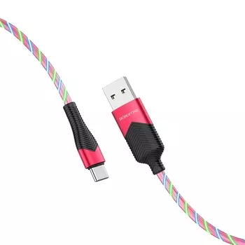 Кабель USB 2.0(Am)-USB Type-C(m), 3A 1 м, красный Borofone Streamer BU19 (6931474723260)
