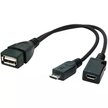Кабель USB 2.0 OTG Cablexpert A-OTG-AFBM-004 USBAF/MicroBM, 0.15м, с доп питанием, пакет (A-OTG-AFBM-04) [13750]