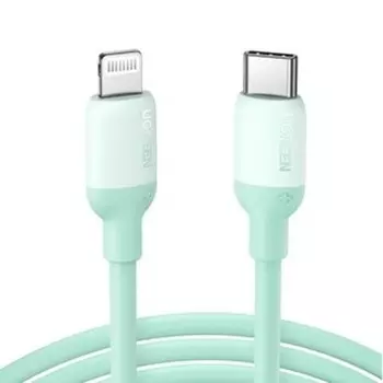 Кабель USB 2.0 Type-C(m)-Lightning 8-pin(m), экранированный, быстрая зарядка, 3A 1м, зеленый UGREEN US532 (90449)