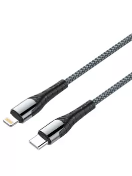 Кабель USB 2.0 Type-C(m)-Lightning 8-pin(m) быстрая зарядка, 1м, серый LDNIO LC111 (LD_B4526)