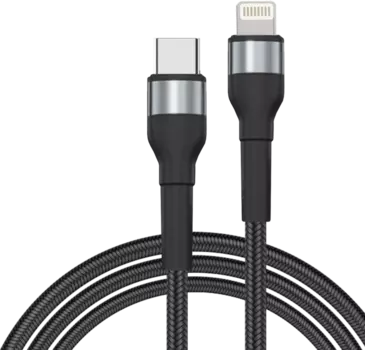 Кабель USB 2.0 Type-C(m)-Lightning 8-pin(m), быстрая зарядка, 5A 2м, черный Jet.A JA-DC60 (JA-DC60 2m Black)