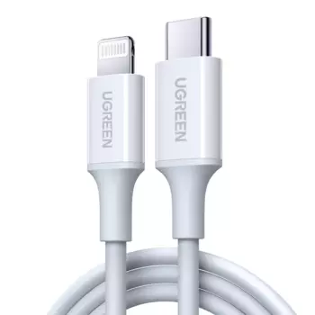 Кабель USB Type-C-Lightning 8-pin, MFi, 3A быстрая зарядка, 1м, белый UGREEN US171 (10493)