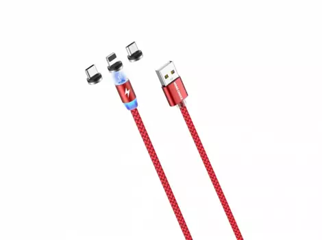 Кабель USB 2.0 Type-C(m)-USB 2.0(Am), 3A, 1м, красный MORE CHOICE K61Sa