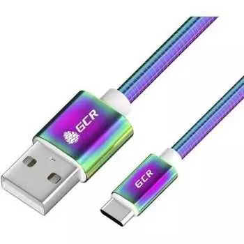 Кабель USB 2.0 Type-C(m)-USB 2.0(Am) быстрая зарядка, градиент Greenconnect (GCR-51979)
