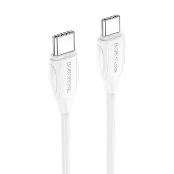 Кабель USB Type-C-USB Type-C, 3A быстрая зарядка, 1м, белый Borofone BX19 (133769)